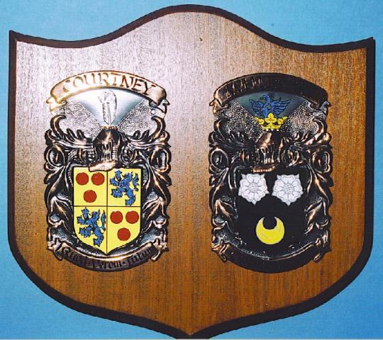 Hand Painted Double Coat of Arms Plaque (Small)
